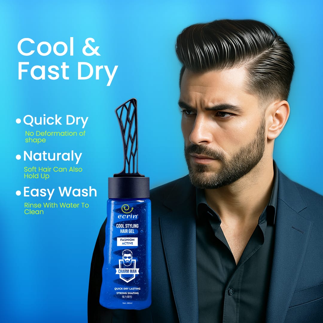 Cool Styling Hair Gel with Built-In Brush