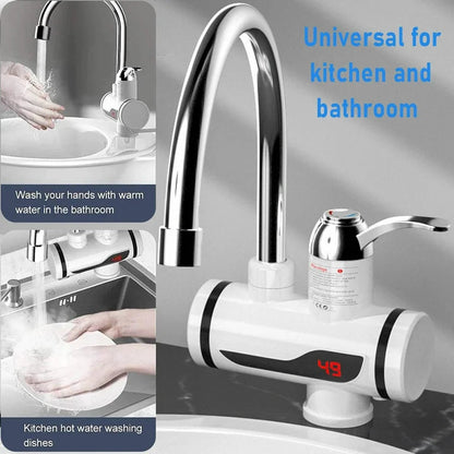 Electric Hot Water Faucet 360° Heater - Fast Heating Tap Water Heater with LED