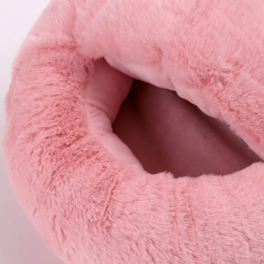 IMIKEYA USB Heated Foot Warmer & Plush Massager – Cozy Thermal Slippers (Pink)